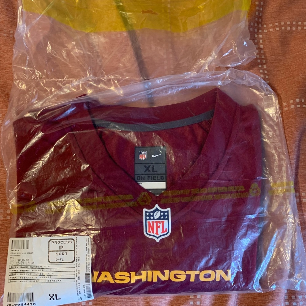Authentic XL Taylor Heinicke WFT Football Jersey